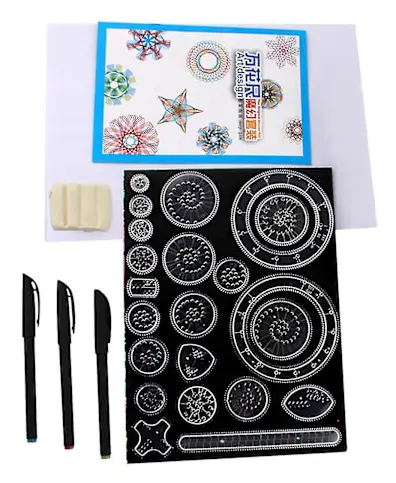 Spiral Art Diy Målarset Multifunktionell Magisk Linjal Stencil Leksak 5ml