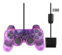 Kabelansluten spelkontroll Dubbel vibrations spelkontroll Kompatibel för Ps2 för bärbar joystick kontrollkonsol