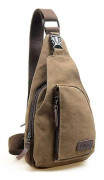 Mäns Canvas Sling Bröstväska Crossbody Axelväska Militär Armé Ryggsäck Vandring