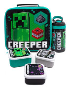 Minecraft Creeper Lunchväska och Flaska (5-pack) One Size Svart/Grön/Vit