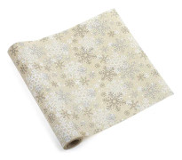 Julbordslöpare 270 * 30cm, Snöflinga Metallisk Bordslöpare