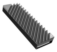 SSD-kylare i aluminium M.2 kylflänskylare med silikonvärmeplatta för PC/PS5 (grå)