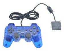 Trådbunden spelkontroll för PS2, dubbel vibration, genomskinlig handkontroll, spelkontroll, joypad för Playstation 2 PS2 spelkontroller tillbehör