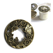 Built-in Wrought Iron Polythermal Anti-hanging Wall Scented Candle Zinc Alloy Smart Cover(Butterfly Love Flower)