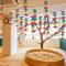 Classroom Wall Hanging Curtain Color Rotation Wind Turn, Size: 90x12cm