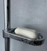Household Bathroom Shower Soap Holder Laboratory Drainage Organizer, Style: Brushed Gray