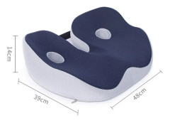 Office Sedentary Memory Foam Breathable Cushion Chair Hip Seat Cushion(Navy)
