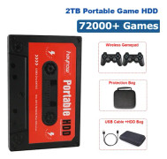 2TB HDD Extern spelhårddisk Inbyggd 72000+Spel 80+ Samling För PS2/WII/PS1/N64/PSP Plug and Play För Windows PC