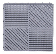 30x30cm Bathroom Floor Mats Non-slip Hydrophobic PVC Hollow Dirt-resistant Foot Mats(Light Grey)