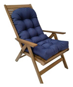 110x50cm Dome Waterproof Sun-proof Garden Folding High Back Chair Cushions, Color: Navy Blue