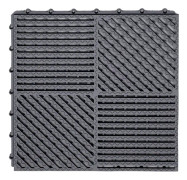 30x30cm Bathroom Floor Mats Non-slip Hydrophobic PVC Hollow Dirt-resistant Foot Mats(Dark Gray)