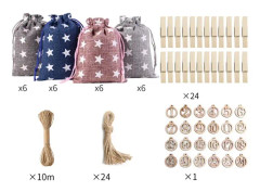 24 adventskalendrar att fylla, adventskalenderpåsar, julkalenderhantverkssats, DIY julklappspåsar, tygpåsar #3