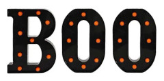 Halloween Boo-skylt Dekorationer Inomhus Marquee Ljus Upp Bokstäver Skrivbords Skylt Batteridriven Heminredning För Bord Vägg Rum Kök -CHN