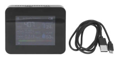 Bärbar koldioxiddetektor USB-laddning Temperatur- och fuktighetstestare med färgskärm för hemmet Svart