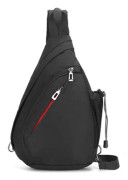 Crossbody Sling Ryggsäck Sling Väska Resa Vandring Bröstväska Dagryggsäck, Svart