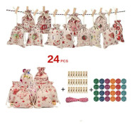 24 adventskalendrar att fylla, adventskalenderpåsar, DIY julklappspåsar, julkalender pysselset, tygpåse #5