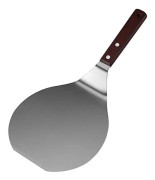 Rostfri pizzaskrapa med trähandtag, mångsidig pizzaskrapa i metall, kakskrapa, spade, överföringsspade