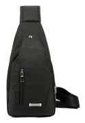 Hopfällbar liten crossbody-sling ryggsäck axelväska bröstväska dagryggsäck för vandring resor, svart
