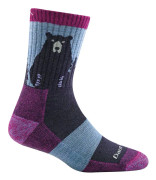 Darn Tough Bear Town Micro Crew Light Cushion Socks Women Purple