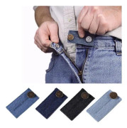 4PC Unisex Jeans Byxor Midje Expander Midjebandsförlängare Knapp Elastisk Justering Midjeknapp Bältesförlängningsspänne