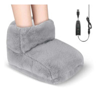 Elektrisk fotvärmare, Flanell fotvärmare, Usb fotvärmare, 3 värmeinställningar, Fjärrkontroll värmejustering, Tvättbar -CHN gray