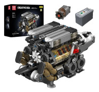 Byggblock W16 Motor Modell, Interaktiv Elektrisk Funktion, CE-certifierad,ursprungliga lådan förpackning