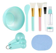 DIY Ansiktsmask Kit, 10-delars set, Flexibla Elastisk-Plastverktyg,10 stycken blå