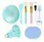 DIY Ansiktsmask Kit, 10-delars set, Flexibla Elastisk-Plastverktyg,10 stycken blå