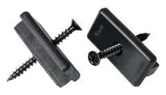 100 st WPC-klämmor, 6 mm plastklammer för WPC/BPC-lameller, dold fixering med T-klämma + skruvar (svart)
