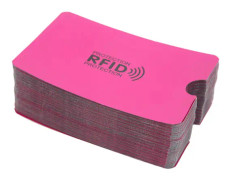 100 st kortblockeringshylsor Snug Fit Foil Anti Scan Stöldskydd Magnetiskt skydd Bärbart skyddskorthållare Rosa