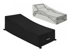 Vattentätt Vindtätt UV-beständigt 210D Oxford-överdrag för Solstol (210x75x40/80cm) - Svart - Kompatibel med XM1[JUN]