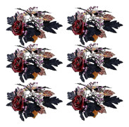 1/6 st Halloween Ljus Ringar Handgjorda Lönnlöv Ljusstake Krans Bordsdekorationer Dörr Vägg Fönster Dekoration För Höst Thanksgiving -CHN 1pc