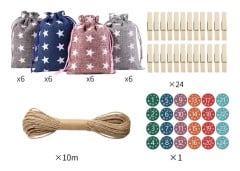 24 adventskalendrar att fylla, adventskalenderpåsar, julkalender pysselset, DIY julklappspåsar, tygpåsar #9