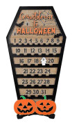 Halloween Nedräkningskalender med flyttbar spökbricka 31 dagar Halloween Trä Adventskalender Hembordsdekoration -CHN
