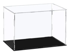 Akryldisplaybox, genomskinlig akryldisplaykub för samlarfigurer - Svart, 30x20x20cm (11,8x7,9x7,9 tum)