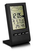 Trådlös väderstation, termometer hygrometer barometer inomhus utomhus, digital klocka väckarklocka med utomhussensordisplay tid datum dag månfas