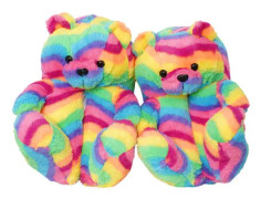 Mub- Teddy bear slipper Söta nallebjörn plyschtofflor för pojkar och flickor hem varma bomullstofflor Bright 36-41