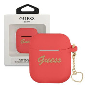 GUESS HEADPHONE FODRAL GUMMI F?R AIRPODS 1 2 SILIKON CHARM HJ?RTA KOLLEKTION