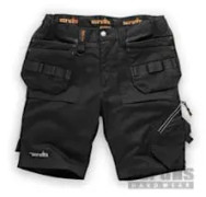 Scruffs - Svarta arbetsshorts för kvinnor med Trade Flex hölsterfickor - storlek 40