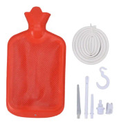 Klysma-kit med 2L klyspåse 5,0ft lång silikonslang Kontrollerat vattenflöde Professionellt klyspåse-kit för hälsovård Röd