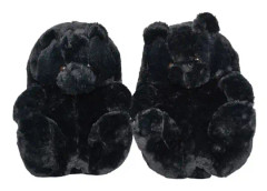 Mub- Teddy bear slipper Söta nallebjörn plyschtofflor för pojkar och flickor hem varma bomullstofflor black 36-41