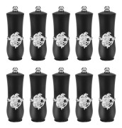 Royal Style DIY Läppstift Tom Behållare Självtillverkad Läppstift Form Läppbalsam Tuber 10 st Svart