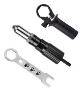 Binghe Elektrisk Nitpistol, Nitpistoladapter, Nitpistoladaptersats, för Nitning med 2,4/3,2/4,0/4,8 mm Diameter Nithuvud och Svart Handtagsnyckel