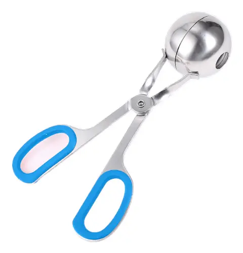 2 rostfria köttbullemaskiner med gummiring