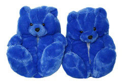 Mub- Teddy bear slipper Söta nallebjörn plyschtofflor för pojkar och flickor hem varma bomullstofflor Bright red 36-41