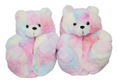 Mub- Teddy bear slipper SÖta nallebjÖrn plyschtofflor fÖr pojkar och flickor hem varma bomullstofflor Pastel 36-41