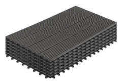 UISEBRT 30x60cm WPC utomhusplastkompositgolv för uteplats Trädgårdsbalkong Set med 6 antracit
