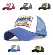 Mesh Baseball Cap Vintage Unisex Mössa Justerbar Storlek Bomull Baseball Cap Tvättat Denim Retro Trucker Caps Kant Slipning Motorcykel Biker Caps，Blå