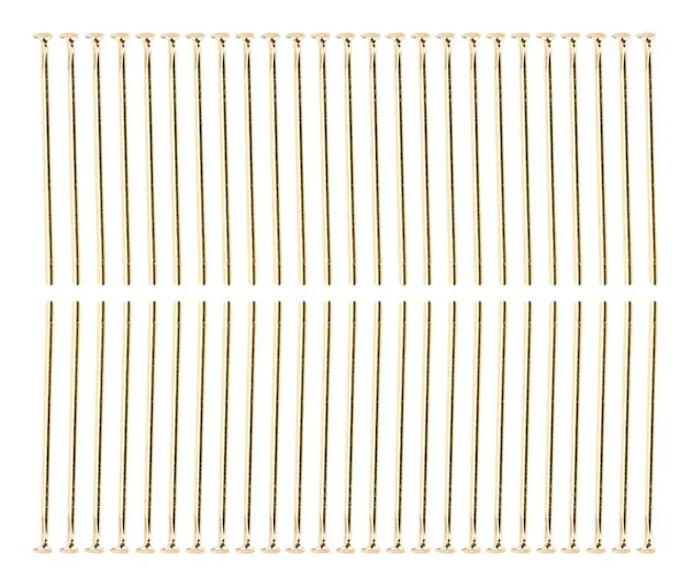 50 st rostfria platthuvudstift DIY-hantverkspärlor smyckeshänge tillverkningsdelar tillbehör guld 25 mm / 0,98 tum