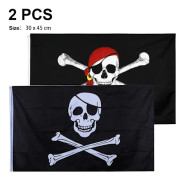 stycken 30 * 45 cm pirat dacron flagga för piratfest, födelsedagspresent, piratdag, Halloween dekoration